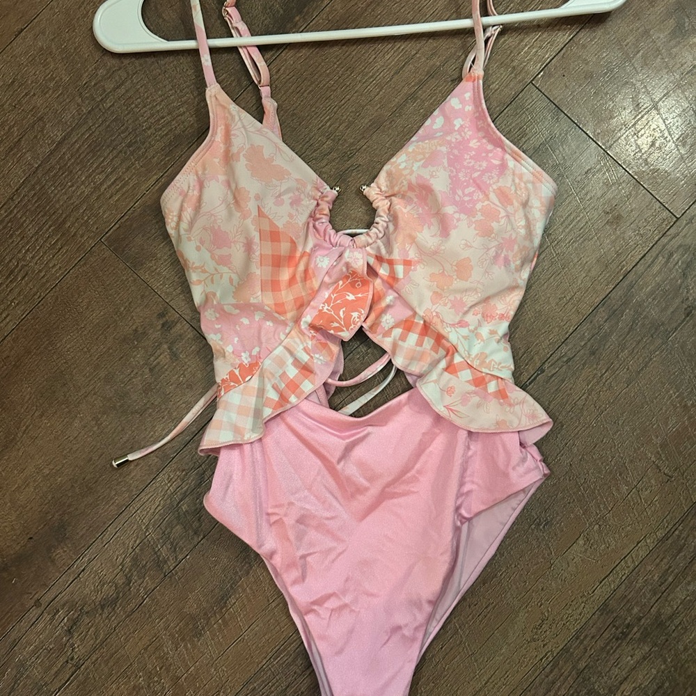 Altar'd State Pink Floral Swimsuit